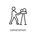 cameraman icon. Trendy modern flat linear vector cameraman icon