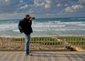 Cameraman in the outdoors Royalty Free Stock Photo