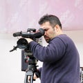 Cameraman records Royalty Free Stock Photo