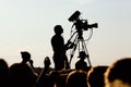 Cameraman shooting a live concert Royalty Free Stock Photo