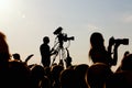 Cameraman shooting a live concert Royalty Free Stock Photo