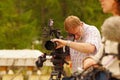 Cameraman at work Royalty Free Stock Photo