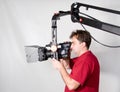 Cameraman work with crane Royalty Free Stock Photo