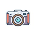 Color illustration icon for Cameras, photograph and equipment