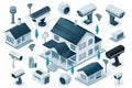 Cameras optimize management from a distance, maximizing surveillance coverage with elevated security cameras for motion sensing in