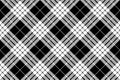 Cameron black white tartan plaid pixel seamless pattern. Vector illustration