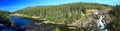 Landscape Panorama Of Cameron Falls And River Valley, Hidden Lake Territorial Park, Northwest Territories, Canada