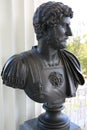 Cameron Gallery. The ancient Roman Emperor Adrian. Bronze sculptural bust. Close-up