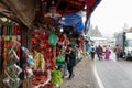 CAMERON HIGHLAND, MALAYSIA - FEBRUARY 2019 : Tourists shop in the local market in Raining Season in Cameron Highlands. Cameron