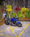 Super Tenere 1200, Yamaha motorcycle at the parking lot in a sunny day Royalty Free Stock Photo
