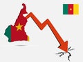Cameroon economic crisis concept Vector illustration eps 10 Royalty Free Stock Photo
