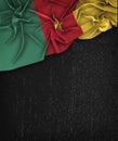 Cameroon Flag Vintage on a Grunge Black Chalkboard With Space For Text