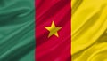 Cameroon flag waving with the wind, 3D illustration.