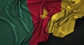 Cameroon Flag Wrinkled On Dark Background 3D Render