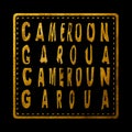 Cameroon Garoua Gold Typography Design Royalty Free Stock Photo