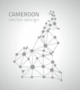 Cameroon dot grey outline triangle perspective modern vector map