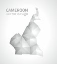 Cameroon vector grey and silver polygonal mosaic 3d map