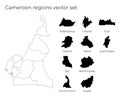 Cameroon map with shapes of regions. Royalty Free Stock Photo