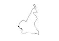 Cameroon outline map country shape