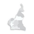Cameroon political map of administrative divisions Royalty Free Stock Photo