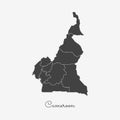 Cameroon region map: grey outline on white.