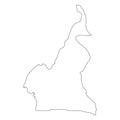 Cameroon - solid black outline border map of country area. Simple flat vector illustration