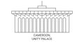 Cameroon, Unity Palace travel landmark vector illustration