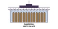 Cameroon, Unity Palace travel landmark vector illustration