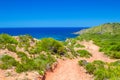 Cami de Cavalls path at Menorca, Spain. Royalty Free Stock Photo