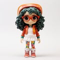 Camila Vinyl Toy With Dark Orange And Light Emerald Shades And Glasses