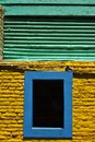 Caminito, Buenos Aires, Argentina: Colourful Metal Wall with Window