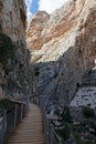 Gaitanes gorge boardwalk at Caminito del Rey in Andalusia, Spain Royalty Free Stock Photo