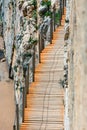 Caminito Del Rey - mountain wooden path along steep cliffs