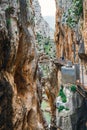 Royal Trail also known as El Caminito Del Rey - mountain path along steep cliffs in gorge