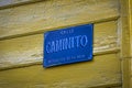 Caminito Street Sign in La Boca neighborhood - Buenos Aires, Argentina Royalty Free Stock Photo