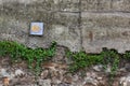 Camino de Santiago, or Way of Saint James, shell sign on a stone wal