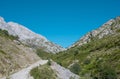 Camino de tierra entre montaÃÆÃÂ±as rocosas en el valle de Mazobre