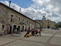 Camino de Santiago / Day 10 / Pilgrims Relaxing near Church, Spain