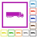 Camion flat framed icons Royalty Free Stock Photo