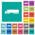 Camion square flat multi colored icons Royalty Free Stock Photo