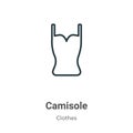 Camisole outline vector icon. Thin line black camisole icon, flat vector simple element illustration from editable clothes concept
