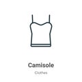 Camisole outline vector icon. Thin line black camisole icon, flat vector simple element illustration from editable concept