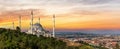 Camlica Mosque in Istanbul, Turkey, sunset view