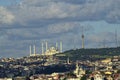 Big Camlica Mosque under the clouds Royalty Free Stock Photo