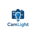 CamLight logo design template combination from Camera and Light Royalty Free Stock Photo