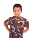 Young Hispanic Boy In Cammo