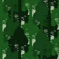 Camo forest green seamless vector pattern.