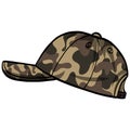 Camo Hat Snapback Camouflage Cap Vector Illustration