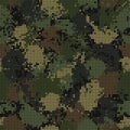 Camo pattern with paint splatter, pixel effect Royalty Free Stock Photo
