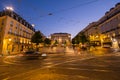 Camoes plaza at night in Bairro Alto, Lisbon Royalty Free Stock Photo